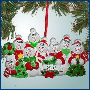  Personalized Christmas Ornaments   Festive Snowman Family 