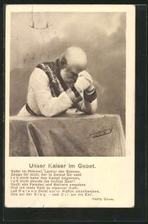 vint. pc Kaiser Franz Josef I. von Austria im stillen Gebet 1915 