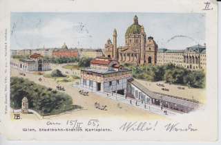 Wien, Stadtbahn Station Karlsplatz. 1900  