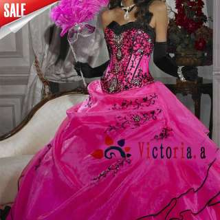 Charming Embroidery Quinceanera Evening Dresses Prom Gown Size 4 6 8 