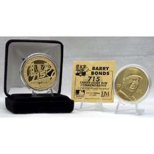 Barry Bonds 715th Home Run 24KT Gold Coin  Sports 