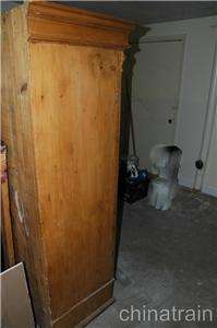 Antique 18 Wide Board Knotty Pine 2 Door 1 Drawer Cabinet Wardrobe 