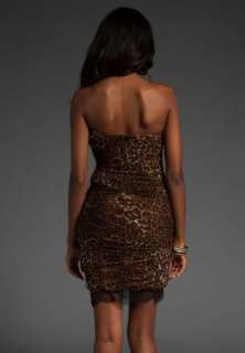 NEW $328 BCBG BOVARY STRAPLESS LEOPARD PRINT MESH Dress Sz 0 2 4 6 8 