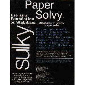  Sulky Paper Solvy Soluble Stabilizer   8 1/2 x 11 Arts 