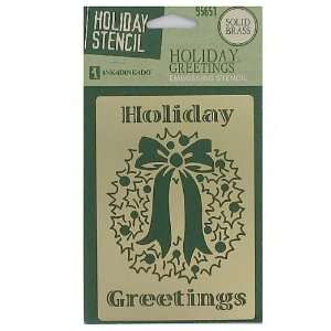  10 Holiday Greetings Solid Brass Stencils