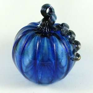 Medium Glass Pumpkin   Blue