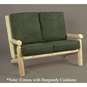   Indoor Adirondack Loveseat with Burgundy Cushions