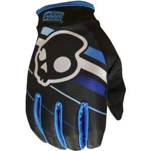   Racing Skullcandy EQ Mens MX Motorcycle Gloves   Black/Blue / Large