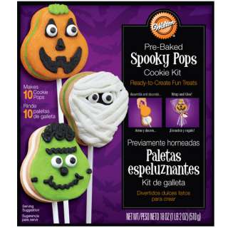 Wilton PRE BAKED SPOOKY POPS COOKIE KIT Halloween Treat  