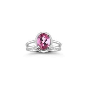  2.03 Cts Mystic Pink Topaz Solitaire Ring in 14K White 
