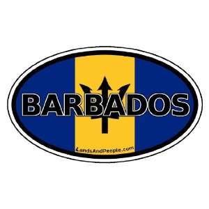 Barbados Flag Caribbean Car Bumper Sticker Decal Oval