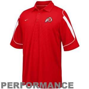 Nike Utah Utes Red Stiff Arm Performance Polo  Sports 
