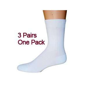   White Wood Silk Patterned Crew Socks Size 5 8