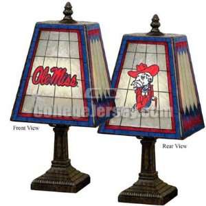  Ole Miss Rebels Art Glass Table Lamp Memorabilia. Sports 
