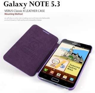   Leather Case for Samsung Galaxy Note + Protector Film, 