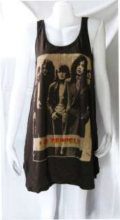 LED ZEPPELIN UK ROCK 1975 WOMEN T SHIRT DRESS TOP M L  