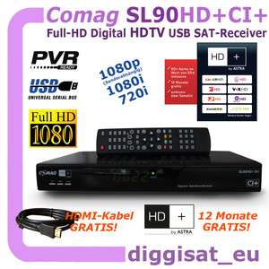Full HD Sat Receiver Comag SL90HD+ CI+ HDTV Karte12Mon.  