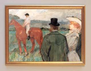   Henri de Toulouse Lautrec BEIM RENNEN Pferde Jockey LEINEN 55  