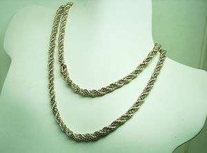 30 long 6mm wide two tone 14K rope necklace chain  