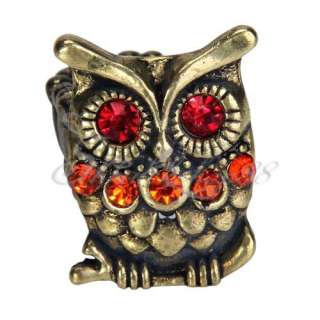 Owl Ring Antik Eule Ring Eulering Vintage m. Crystal  