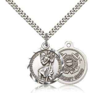  .925 Sterling Silver St. Saint Christopher Medal Pendant 7 