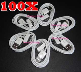 100X USB SYNC DATA CHARGER CABLE FOR APPLE IPHONE 2 3 4 G IPOD TOUCH 