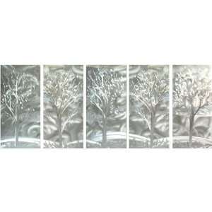   the Trees Jumbo Handcrafted Metal Wall Art Set of 5 Aluminum Panels