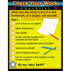CHECK YOUR WORK CHECKLIST Trend Poster NEW  