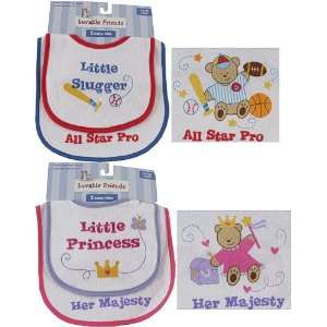  2 Pack Embroidery & Printed Bibs Baby