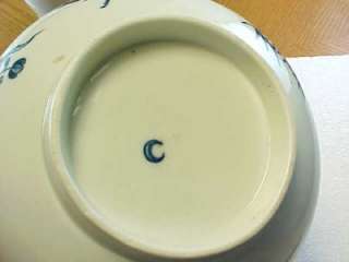   1780 Worcester Porcelain Blue and White Bowl. 6in. 18th Century  