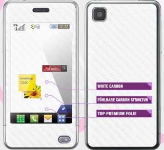 LG GD510 PoP Skin  WHITE CARBON  Handy Sticker Folie  