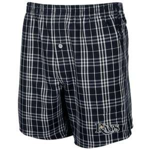   Tampa Bay Rays Navy Blue Plaid Event Boxer Shorts