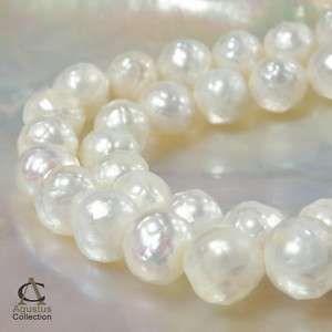 Strand FACETED White FRESHWATER PEARLS 9 10 mm / 15.74”  