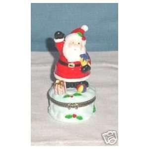  Christmas Keeper Santa Waving Trinket Box 