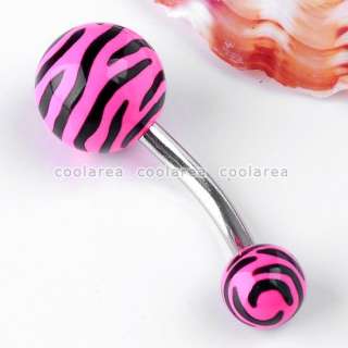colors 14G Stainless Steel UV Ball Body Belly Navel Ring 1pc Fashion 