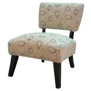    Diane Fabric Accent Chair in Abstract Blue Furniture & Decor