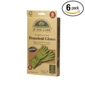 If You Care Small Cotton Flock Lined Household Gloves, 1 Pair (Pack of 