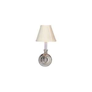  Studio Single French Sconce in Polished Nickel with Tissue 
