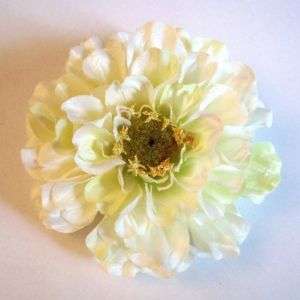 ZINNIA SILK FLOWER PIN BROOCHES, VARIABLE COLORS  