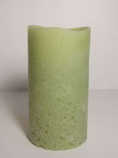 3x6 Sage Lava Textured LED Wax Candle Scented & Timer  