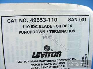 Leviton 110 IDC Blade for Impact Punch Down Tool 078477821688  