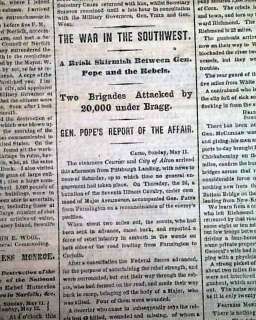RICHMOND VA Civil War Confederate MAP in 1862 Newspaper  