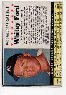 1961 Post #6a Whitey Ford New York Yankees  