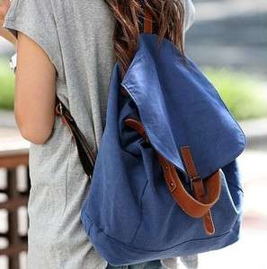 Korea old school blue Backpacks ladies Weave student bag handbag 