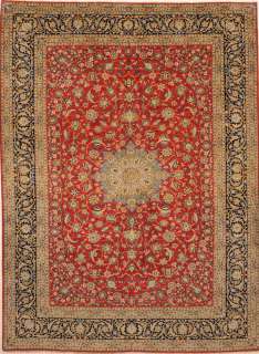 Large Area Rugs Hand Knotted Persian Wool Kashan 9 x 12  