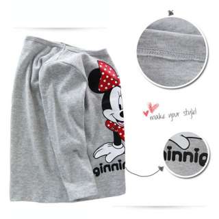 Gray Girls Minnie Mouse Long Sleeve T shirt 1 6 years  