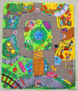 Fisher Price Little People City / Town Play Mat / Rug ~ Soft ~ Road 