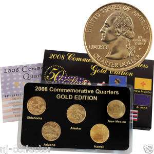 2008 50 State Quarters Gold Set Philadelphia Mint  