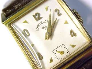 Lord Elgin 1951 Vintage 14KT Solid Gold Mens Wristwatch CLEAN EXC 