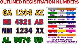 OUTLINED BOAT REGISTRATION NUMBER DECALS   FREE SHIPPIN  